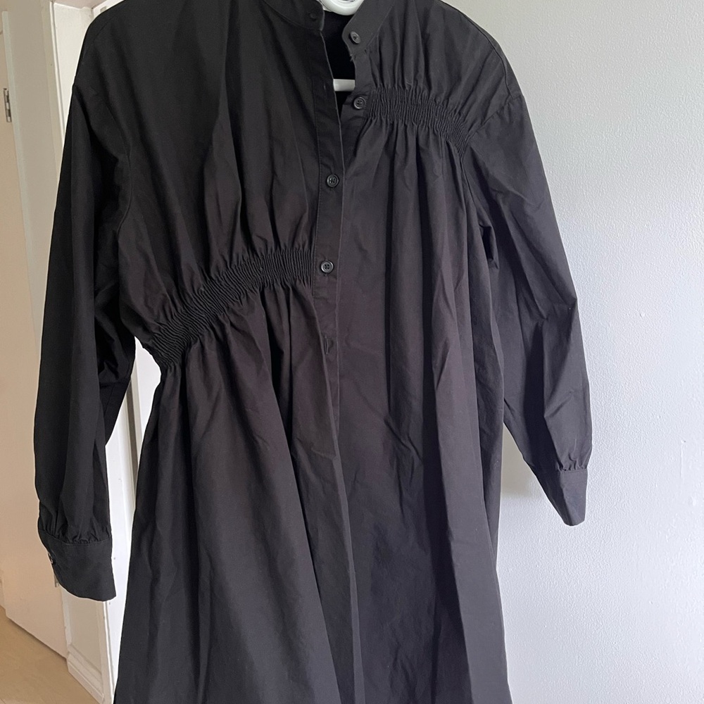Zara Charcoal Button-Up Blouse